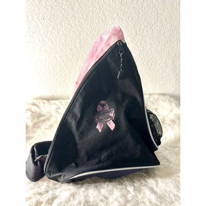 Pink and Black Gator Breast Cancer Awareness Sling Bag Unisex